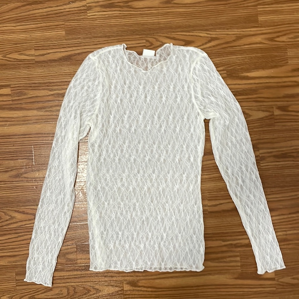 Lace semi sheer top